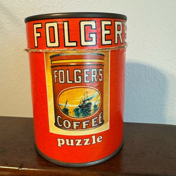🦃 3/$12 🌲 till 12/18 🌲 VINTAGE FOLGERS COFFEE PUZZLE - 56 piece - - Picture 1 of 8